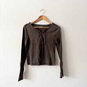 We The Free Burnout Long Sleeve Top Womens Small free people boho bohemian
